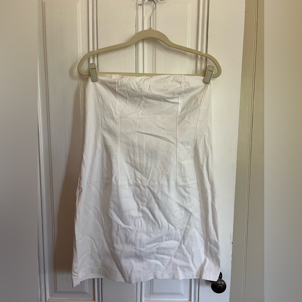Wild Fable White Denim Strapless Dress